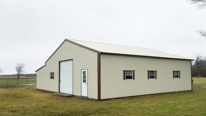 48x45 Garage with Enclosed Lean To