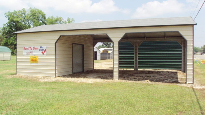 24x36x9 Side Entry Carport Storage Combo