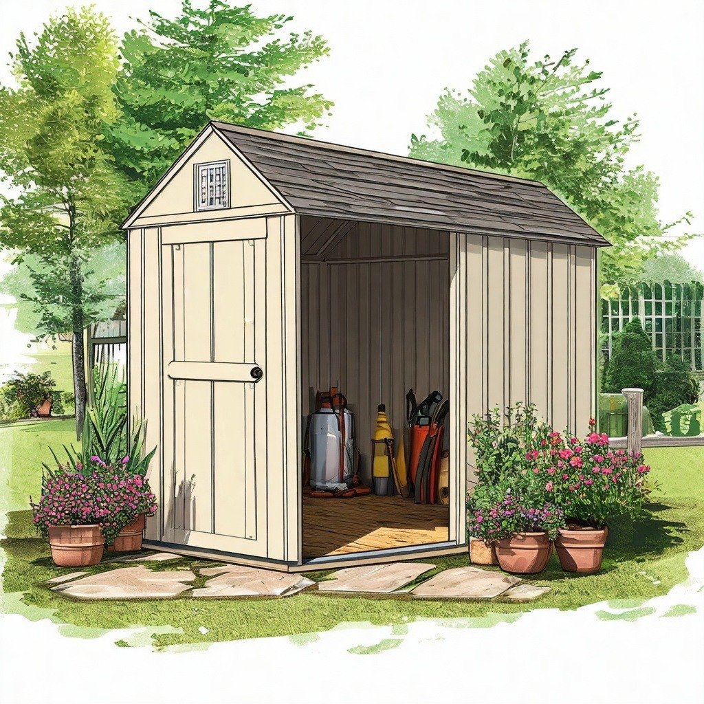 Illustration for rent to own options for a outdoor portable shed