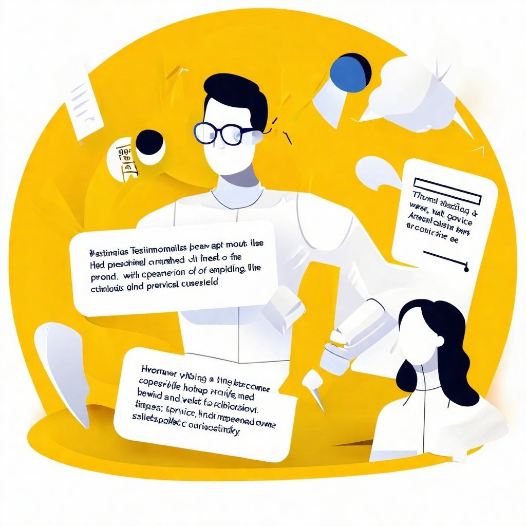 Illustration for testimonials about our companies great service