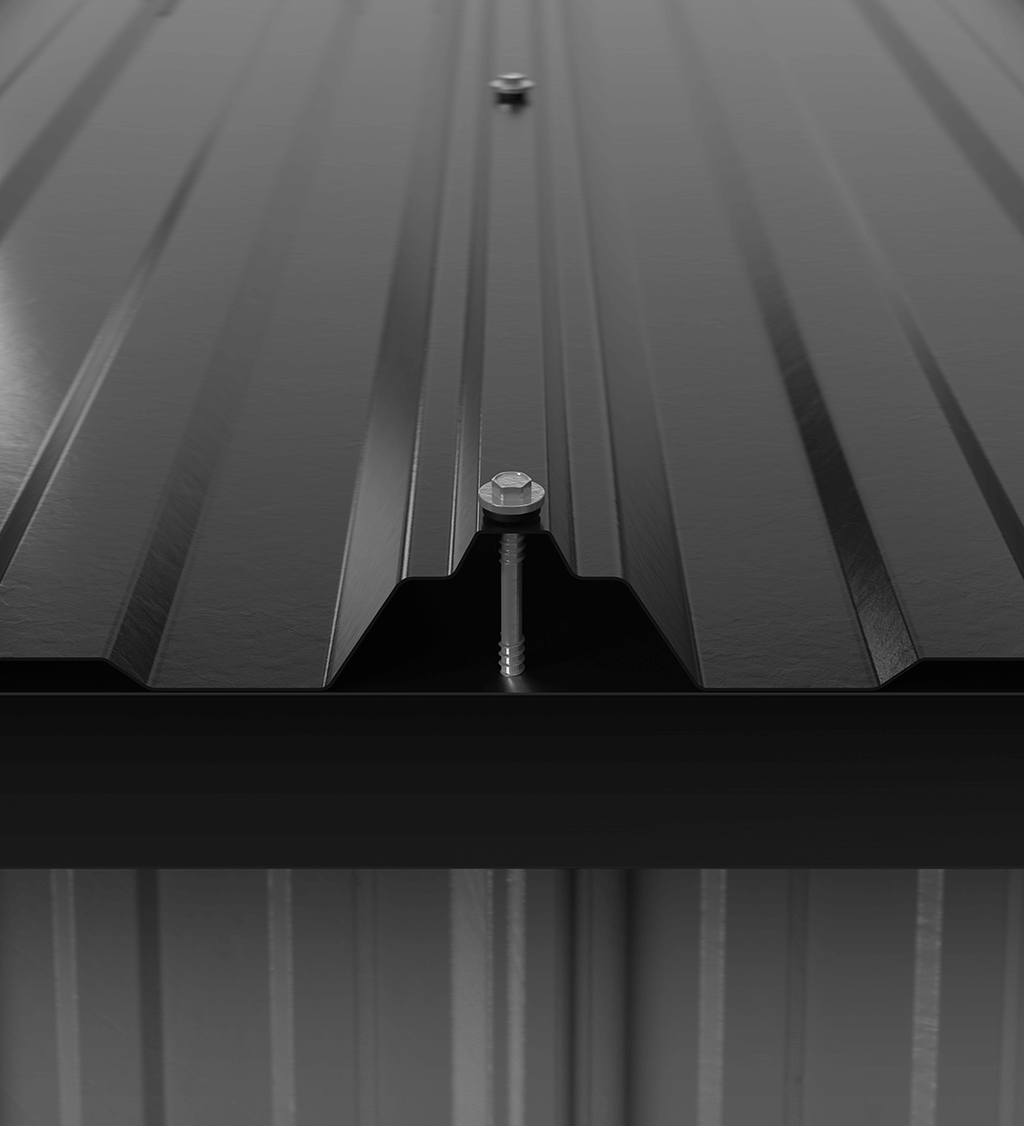 Professional crest-mounted fastening system for roof panels