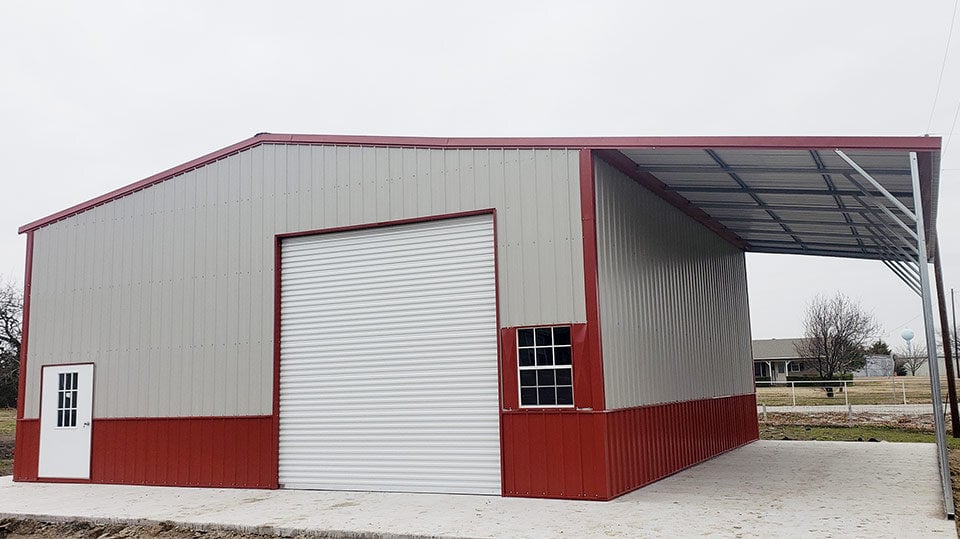 Vertical Roof Garage With 12 Lean To