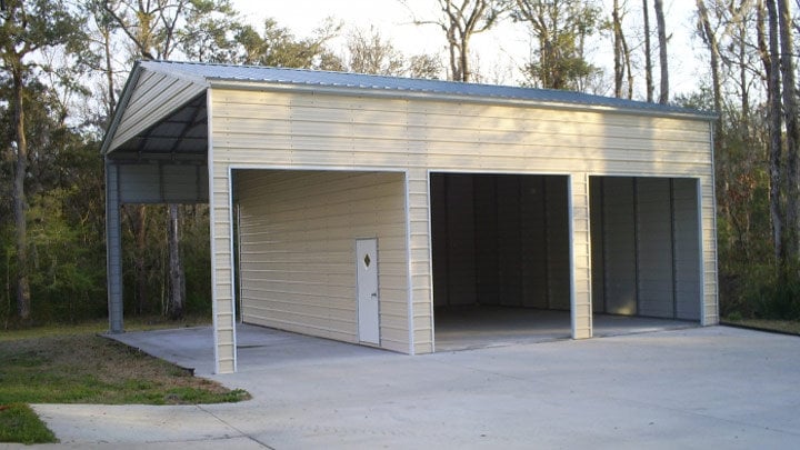 Vertical Roof Side Entry Garage