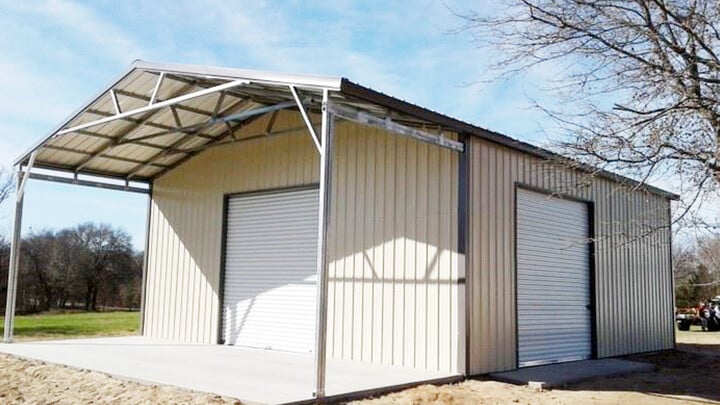 Steel Barn with 10' Covered Front Porch